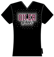 Pearland High School Parents - Black Cap Sleeve Tee w/Rhinestones