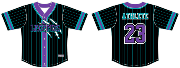 Legendary Wildcats - Full Button Baseball Jersey