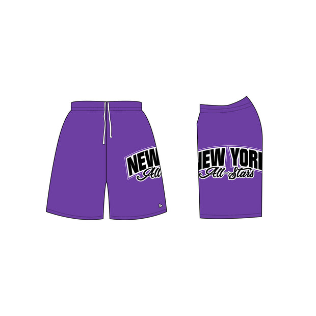 New York All-Stars Men's Cheer Shorts in Purple
