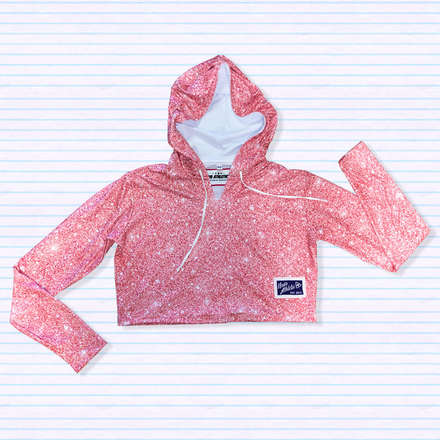 Women's Rosie Glitter Crop Hoodie Tee