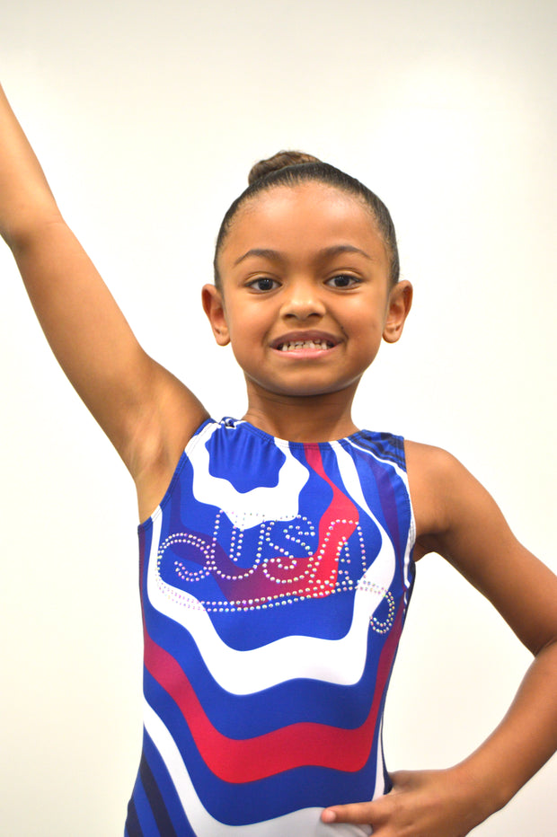 Olympic Red Swirly - Practice Leotard