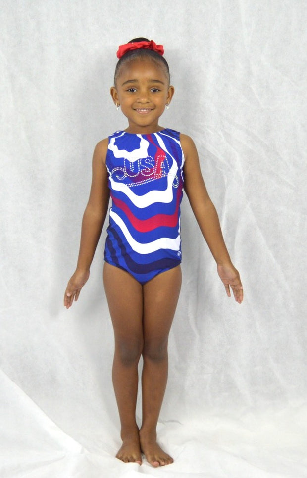 Olympic Red Swirly - Practice Leotard