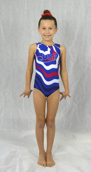 Olympic Red Swirly - Practice Leotard