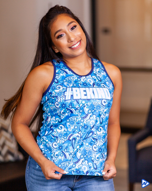 #BEKIND Women's Loose Tank in Poolside Blue