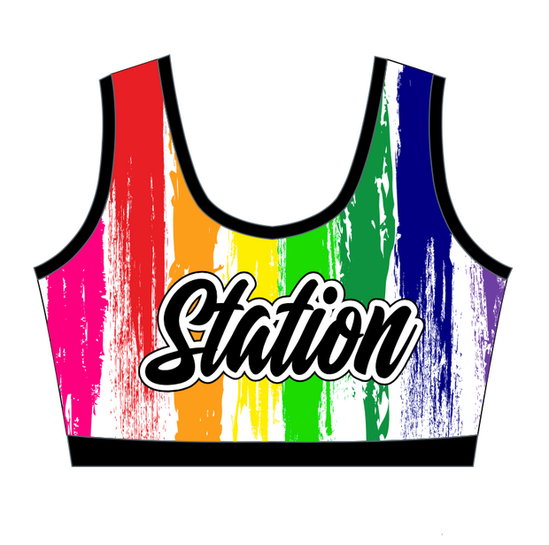 Cheer Station - Rainbow Stripe Robyn Sports Bra
