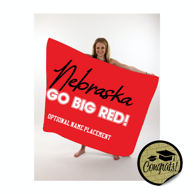 Nebraska Large Throw Blanket