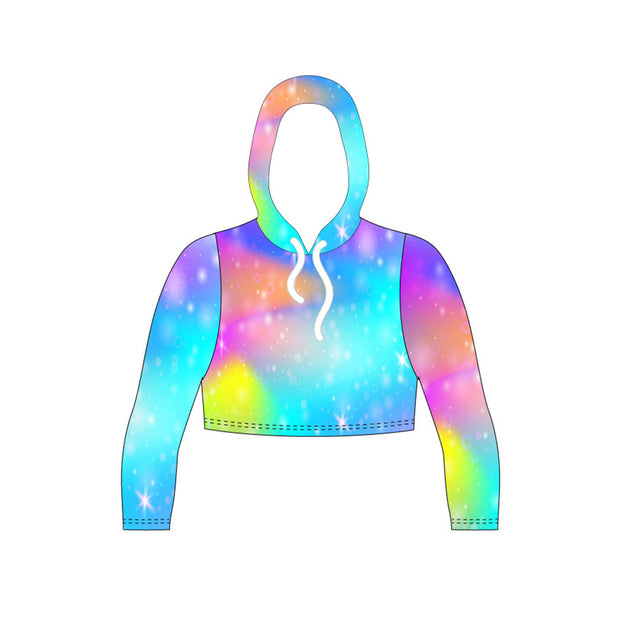 Women's Unicorn Crop Hoodie Tee